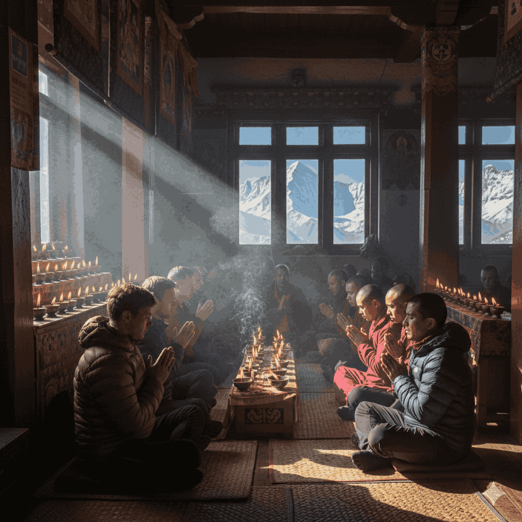 Everest Base Camp spiritual journey monastery meditation Tengboche