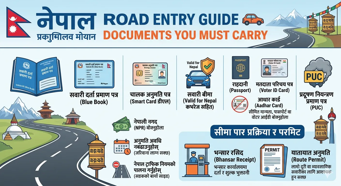 documents required to enter Nepal by road