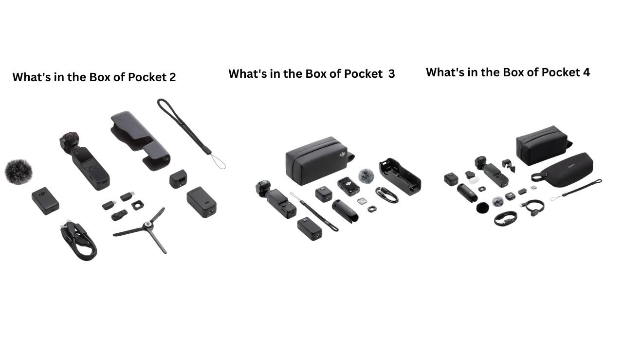 DJI Osmo Pocket 4 vs 3 vs Pocket 2