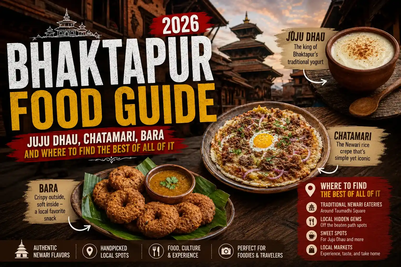 Bhaktapur Food Guide 2026: Juju Dhau, Chatamari, Bara and Where to Find the Best of All of It