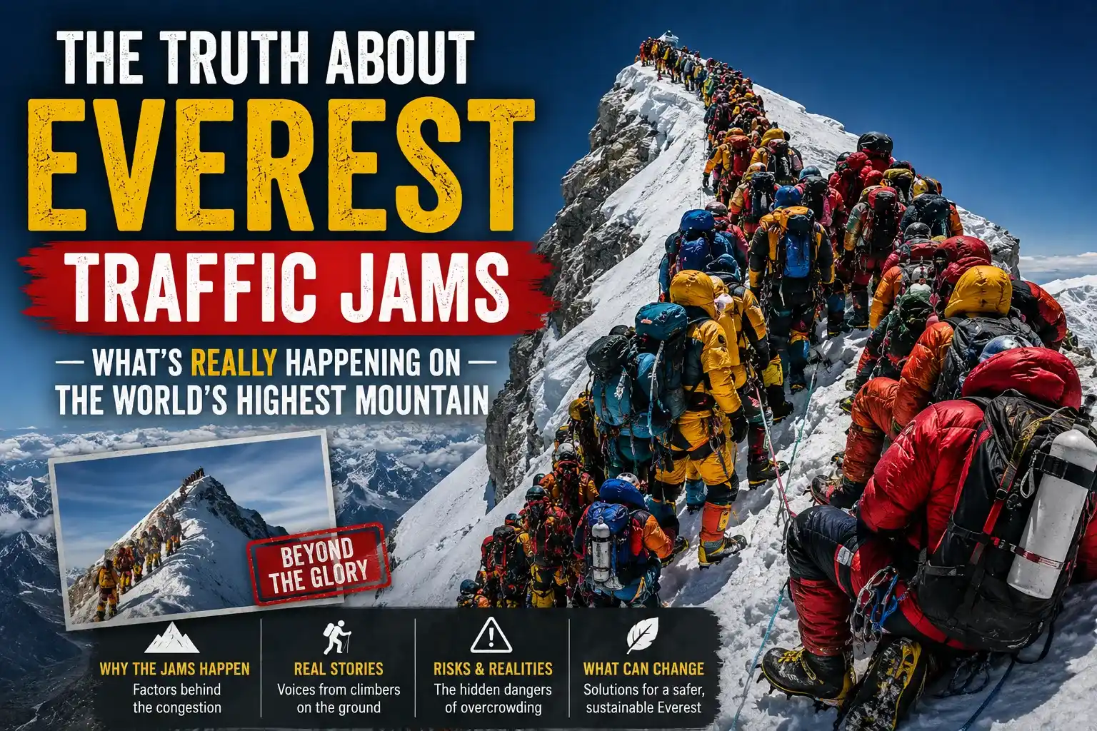 The Truth About Everest Traffic Jams What’s Really Happening on the World’s Highest Mountain