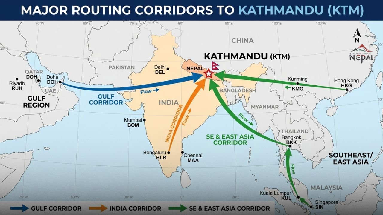 major routing corridors ro Kathmandu